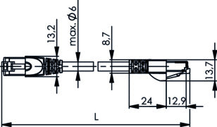 Telegärtner Patchkabel Cat.6A(IEC) MP8 FS 500 LSZH-5,0 m, rot Telegärtner Patchkabel Cat.6A(IEC) MP8 FS 500 LSZH-5,0 m, rot